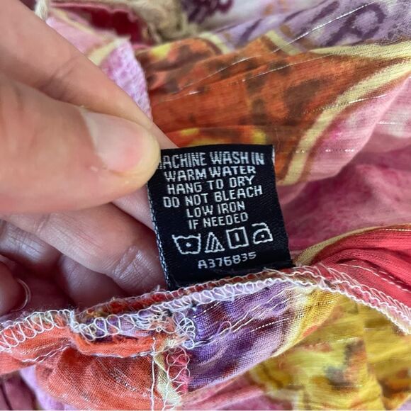 TOLANI COLLECTION Pink Sparkly Boho Tassel Fringe Oversized Poncho Tunic Blouse - Picture 13 of 13